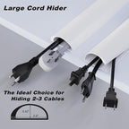 39" Silicone Cord Hider for Wall Mount TV,Large Self-Adhesive Cable Hider for 2-3 Cords,Cable Management Under Desk,Cord Organizer,Cable Raceway Home & Office Trim,Cord Concealer Channel,White