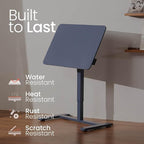 TopJob ANYDESK FOLD Mobile Standing Desk, Portable with Lockable Wheels, Foldable Stand Desk, Rolling Computer Workstations, Used for Home, Couch Side Table, Bedside Table in Bed Room Kitchen