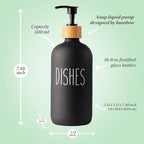 LOOCHICA 2 Pack Glass Soap Dispenser Set with Tray, Hand and Dish Glass Soap Dispensers for Kitchen Sink, Kitchen Soap Dispenser Set Suitable for Black and White Kitchen Decor