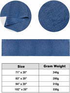 Retro Farm Linen Flax Bed Runners for Bedroom Hotel,Decorative Bedding Scarf Blue Solid Color Ocean Bed End Blanket Bedding Runner Scarves for King Size Bed,102x20in