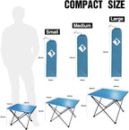 VILLEY Portable Camping Side Table, Ultralight Aluminum Folding Beach Table with Carry Bag for Outdoor Cooking, Picnic, Camp, Boat, Travel
