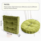 Meditation Floor Pillow Set of 2 Large Square and Round Floor Cushions for Adults White Corduroy Floor Seat Pillows Cushion for Living Room Balcony Tatami Yoga,18x18 Inch