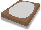PureFit Stretchy Box Spring Cover Twin - Elastic Fitted Box Spring Wrap Around 4 Sides, Wrinkle & Fading Resistant Fits Twin Size Beds, Brown