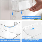 Diesisa 2pc Acrylic Wall Mount Organizer, Small Adhesive Clear Cabinet Door Organizer,Acrylic Shelves for Wall,No Drilling Hang Walls,with Self Adhesive Tape, for Bathroom, Kitchen, Living Room