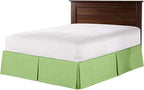 Bed Skirt - 100% Cotton 800 Thread Count Box Pleated Bed Skirt - Luxury Pleated Dust Ruffle, Hotel Quality Modern Bed Skirt, Easy Fit with 12 Inch Tailored Drop, Full XXL, Sage