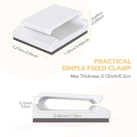 AGPTEK Ethernet Cable Clips, 100 PCS Adhesive Wire Clips, Flat Cord Clips Small Cable Holder Management for Home Wall Flat Ethernet Network Cord Organizer, Decoration Fairy Light Sticky Hooks, White