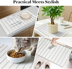Large Stone Dish Drying Mats for Kitchen Counter, 28"(L)×16"(W), Fast Drying Collapsible Dish Drying Mat, Eco-Friendly Absorbent Diatomaceous Earth Mats for Dishes Bottles Cups, Match Any Countertop