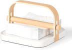 Umbra Bellwood Napkin Holder with Weight and Carrying Handle, White/Natural