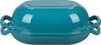 VORRINGARD Enameled Cast Iron Sourdough Bread Oven, Dutch Oven, Loaf Cast Iron Bread Pan for Homemade Bread Baking, Meatloaf Pan with Lid, 5QT, Bluegreen