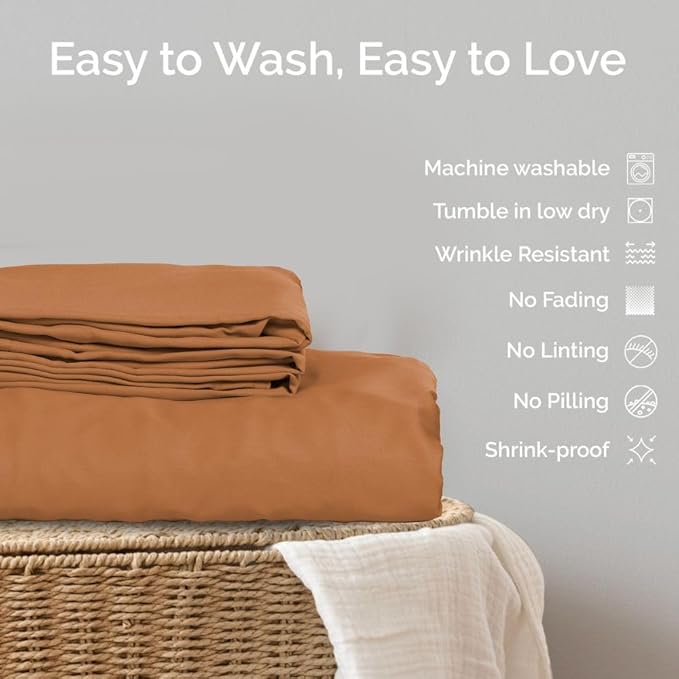 Duvet Cover Set - 100% Viscose Derived from Bamboo Duvet Cover King Size, 3 PC Luxury Cooling Duvet Cover for Hot Sleepers, Silky Buttery Soft Comforter Cover & 2 PC King Pillowcases, Almond