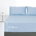 Sunflower King Fitted Sheet, 1-Piece Deep Pocket Fitted Bottom Sheet 16", 100% Cotton Sateen Soft Breathable, Powder Blue