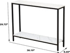 loglus Console Table for Entryway, Faux Marble MDF Sofa Table