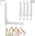 4 Pack Over The Door Hanger Foldable Over The Door Hooks，Rust-Resistant Overdoor Hanger Hook for Laundry (Clothes Drying Rack)&Bathroom (Towel Rack) Small Portable,White