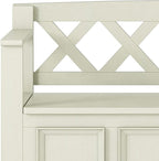 SIMPLIHOME Amherst Entryway Storage Bench - 48 inch Wide Solid Wood Hallway Seat in Antique White, Transitional Bench for Entryway or Living Room with Lift-Up Lid and Spacious Storage