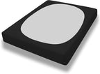 PureFit Stretchy Box Spring Cover Queen - Elastic Fitted Box Spring Wrap Around 4 Sides, Wrinkle & Fading Resistant Fits Queen Size Beds, Black