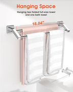 Alise Bath Double Towel Bars,Towel Holder Towel Racks for Bathroom Lavatory,20 Inch SUS304 Stainless Steel Towel Hanger Towel Rail Wall Mount, Polished Chrome