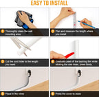 AUAUY 78" Cord Hider for Wall Mount TV, Self Adhesive Silicone Cord Covers, Flexible Hiding Wires on Wall, Cable Cover Raceway Kit for Wires, Home Office, Walls & Floors, White(0.55" W x 0.43" H)