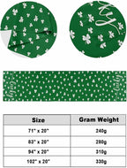 St Patrick's Day Lucky Leaves Bed Runners for Bedroom Hotel,Decorative Bedding Scarf White Shamrock on Green Bed End Blanket Bedding Runner Scarves for Twin Size Bed,71x20in