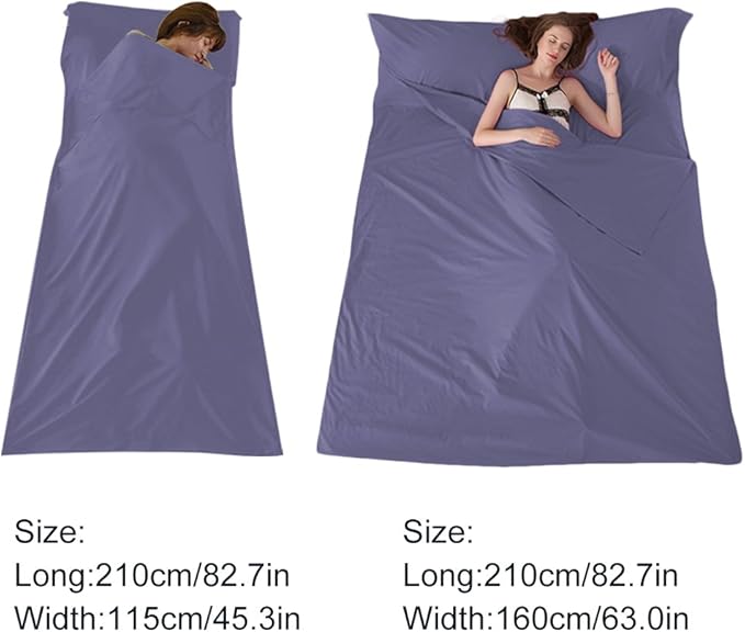 Sleeping Bag Liner Travel Sheets for Hotel Camping Sheets Travel Bed Sheets for Hotel Lightweight Single &Double Compact Sleeping Bag Sack Breathable Travel Sleeping Bag for Hotels Adult Compact Sacks