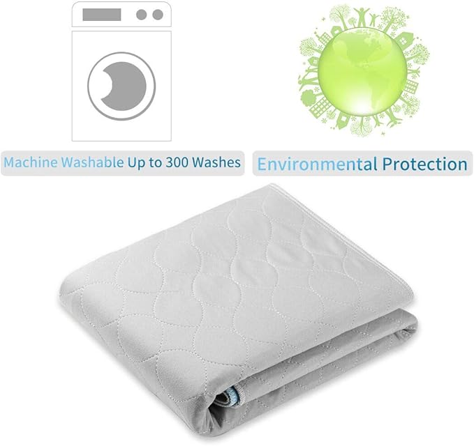Reusable Bed Pad (XL 36×60 Inch) - Waterproof, Washable and Nonslip Incontinence Underpads with Tuck-Ins for Adults and Pets (Full, Queen)