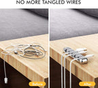 AHASTYLE Cable Organizer Holder 5 Slots Desktop Cord Wire Clips Keeper for Organizing USB Cable/Power Cord/Wire Home Office and Car (Grey)