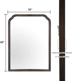 WallBeyond Wood Bathroom Mirrors for Wall Mounted, 30" x 40" Rustic Wood Frame Wall Mirrors Decorative for Living Room or Bedroom Vanity Mirror (Black)