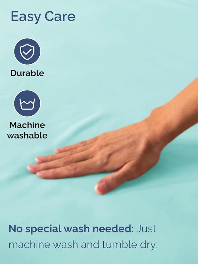 Extra Deep Queen Fitted Sheet - Hotel Luxury Single Fitted Sheet Only - Easily Fits 18 inch to 24 inch Mattress - Ultra Soft, Wrinkle & Fade Free w/Extra Deep Pockets - Breathable & Comfy - Spa Blue