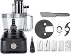 Magiccos 14-Cup French-Fry-Cutter Large Food-Processors - Large Feed Chute, Grey Color, Cheese Shredding, Meat Chopping, Shredding and Slicing, Mixing and Doughing, for Home Use