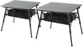 ARROWHEAD OUTDOOR 2-Pack 39" Aluminum Folding Camp Roll Up Table w/Adjustable Height, Undertable Mesh Storage, Carry Bag