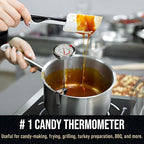 CRAFT911 Candy Thermometer with Pot Clip - Deep Fry Oil Thermometer for Frying and Candle Making (Yellow)