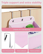 OneDream 5-Tier Over the Door Organizer with Removable Storage Caddy, Baby Clothes Organizer for Nursery, Hanging Behind Door Storage with Clear Pockets and Side Mesh Compartments, Pink
