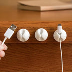 25PCS Desk Organizer,Adhesive Under Desk Cable Management Clips,Cord Organizer,Cable Clips for Nightstand,Wire Holders for Cords, For Home, Office, Car, Cubicle, Nightstand - White
