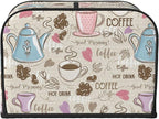 Beige Coffee Love Heart 4 Slice Toaster Cover, Waterproof Toaster Dust Cover Bread Maker Protective For Small Kitchen Appliance Dining Room Table Home Decor Gifts