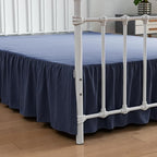Bed Skirt King Size Ruffled Bed Skirts with Split Corners,14 Inch Drop Dust Ruffle Bed Skirt with Platform, Blue