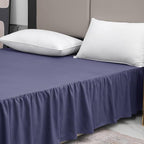 TSUTOMI Bed Skirt Queen Size Ruffled Bed Skirt with Split Corners, 14 Inch Drop Dust Ruffle Bed Skirts with Platform, Gathered Style, 100% Microfiber, Navy Blue