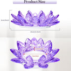 Crystal Flower Jewelry Tray, Transparent Decorative Trinket Dish for Rings, Earrings, Necklaces, Keys for Vanity Dresser Nightstand, Elegant Gift for Women Mother's Day (2, 6.3"(W)- Purple)