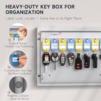 WeHere 16 Key Lock Box, Key Cabinet with Key Management App (Track Key Borrow/Return), 3-Digit Combination Lock & Backup Key, Wall Mount Key Holder Organizer Box for Home, Small Office, Rental