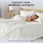 100% Natural Cotton Sheets Queen Size Bed Set | 500 TC Single-Ply Sateen Weave | Soft, Breathable, Hypoallergenic Solid 4-Piece Bedding with Deep Pocket Fitted, Flat, Pillowcase | White