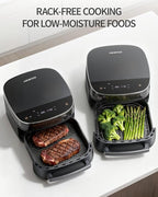 6QT Large Air Fryer, 11-in-1 Air Fryer Top & Bottom Heating, No Flip Needed