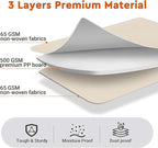 StorageTastic 4 Pack Bed Sheet Closet Organizers and Storage,Sturdy Foldable Storage Containers with Window and Label,Storage and Organization for Bedding Sheets,Duvet Covers,Blankets (Beige)