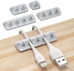 Syncwire Cable Clips, 5 Pack Gray Cord Organizer Cable Management Self Adhesive Cable Holder for Organizing Cable Cords, Ideal for Home, Office, Cubicle, Car, Nightstand, Desk Accessories