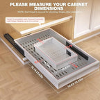 Seinloes Pull Out Cabinet Organizer, 4-Side Expandable to Fit Most Cabinets, 3 Rail Slide Out Drawers with Raising Pad for Framed & Frameless Cabinets, 11"-16" W x 17"-24" D, White, 2 Pack