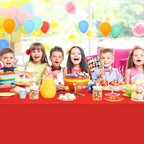 16 Pack Red Plastic Tablecloth for Rectangle Tables, Premium Decorative Red Disposable Table Cloths for Parties, Rectangle Party Table Cover for Birthday, Wedding, Christmas, Anniversary, 54 x 108Inch