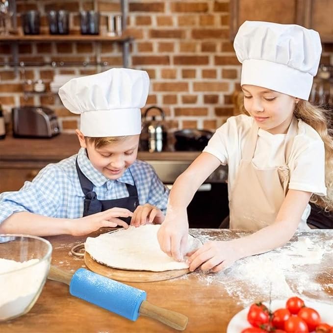 Koogel 9 Inch Mini Rolling Pin, 2 PCS Wooden Handle Rolling Pin for Kids Dough Rollers for Baking Supplies Home Kitchen