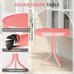 Patio Bistro Set Retro Metal Outdoor Seating Conversation 3 Pieces, 2 C-Spring