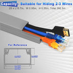 Wire Covers for Cords Kit-392.5in Wire Hiders for TV on Wall, Cord Cover Wall, Cord Hider Wall Mounted TV, TV Cable Hider Wall Kit for Wire Cover, Cord Concealer, 25 x L15.7 W 0.95H 0.55in, Grey