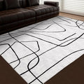 YIHOUSE Abstract 6'x9' Black and White Rug- Washable Area Rug for Living Room Bedroom, Large Modern Non-Slip Ultra-Thin Rug Home Decor,Abstract,6x9ft