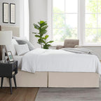 Nestl Linen Full XL Bed Skirt - Full XL Size Bed Skirt 14 Inch Drop - Brushed Microfiber Bed Skirts - Hotel Quality Pleated Bed Skirt - Shrinkage & Fade Resistant