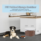 LEAWALK 5-8Lbs/5.28Qt/5L Airtight Dog Cat Food Storage Container and Pet Storage Bin BPA-Free. PET Clear Stackable Dog Treat Containers for Pet Food/Rice/Dry/Cereals/Flour/Sugar/Bread, etc (Medium