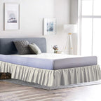Ruffled Bed Skirt (Full, Ivory) 18 Inch Drop Dust Ruffle with Platform, 100% Cotton 600 Thread Count Fabric, Gathered Styling, Available in All Bed Sizes and 23 Colors - Bedskirt
